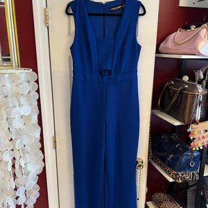 GABRIELLE UNION NEW YORK & COMPANY BLUE SLEEVE LESS PANTS SUIT SIZE M